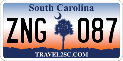 SC license plate ZNG087