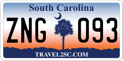 SC license plate ZNG093
