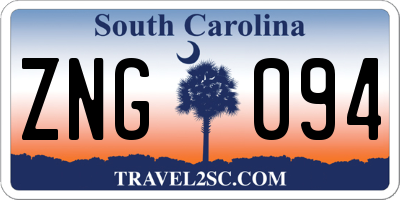 SC license plate ZNG094