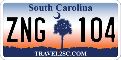 SC license plate ZNG104