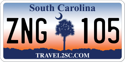 SC license plate ZNG105