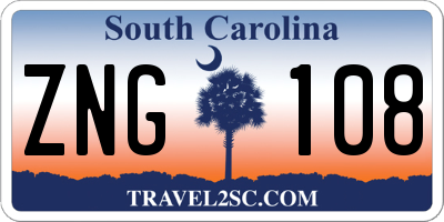 SC license plate ZNG108