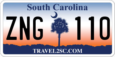 SC license plate ZNG110