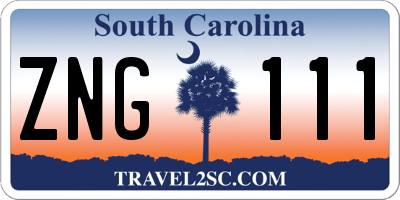 SC license plate ZNG111