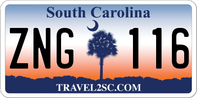 SC license plate ZNG116