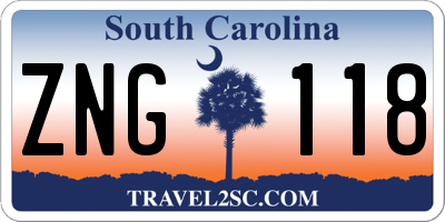 SC license plate ZNG118