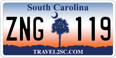 SC license plate ZNG119