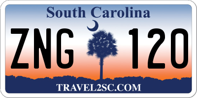 SC license plate ZNG120