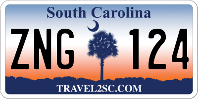SC license plate ZNG124