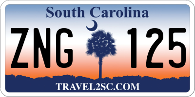 SC license plate ZNG125