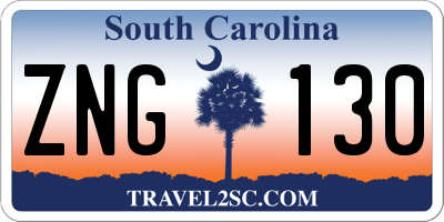 SC license plate ZNG130