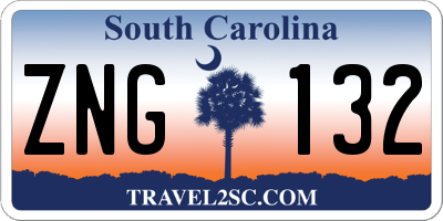SC license plate ZNG132