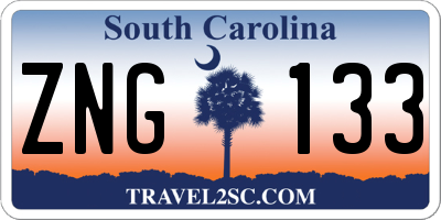 SC license plate ZNG133