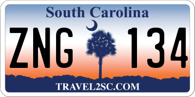 SC license plate ZNG134