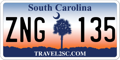 SC license plate ZNG135
