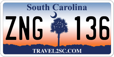 SC license plate ZNG136