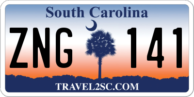 SC license plate ZNG141