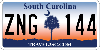 SC license plate ZNG144