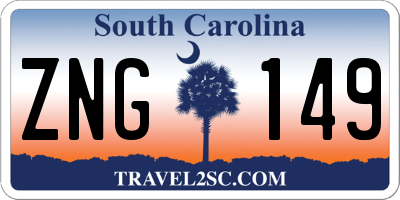 SC license plate ZNG149