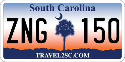 SC license plate ZNG150