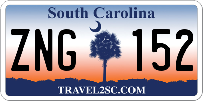 SC license plate ZNG152