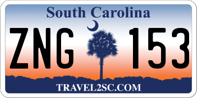 SC license plate ZNG153