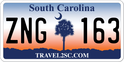 SC license plate ZNG163