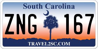 SC license plate ZNG167