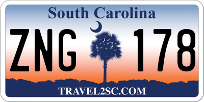 SC license plate ZNG178