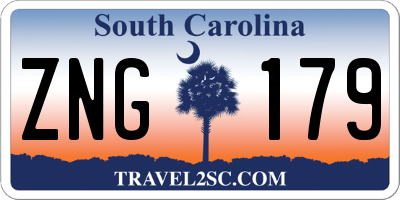 SC license plate ZNG179