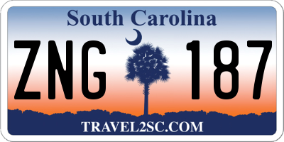 SC license plate ZNG187