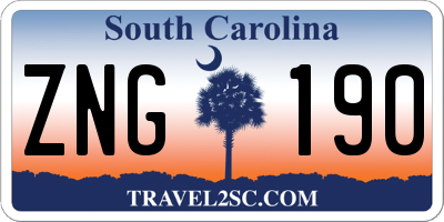 SC license plate ZNG190
