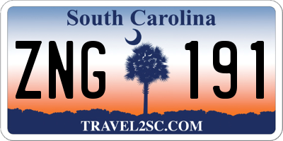 SC license plate ZNG191