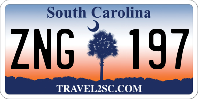 SC license plate ZNG197