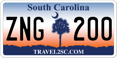 SC license plate ZNG200