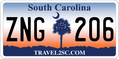 SC license plate ZNG206