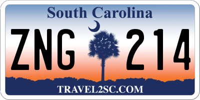 SC license plate ZNG214