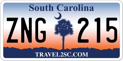 SC license plate ZNG215