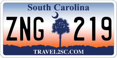 SC license plate ZNG219