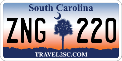 SC license plate ZNG220