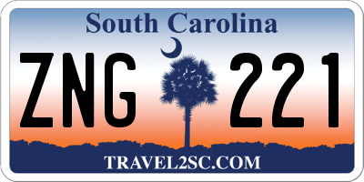 SC license plate ZNG221