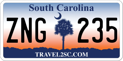 SC license plate ZNG235