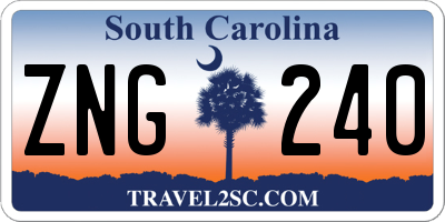 SC license plate ZNG240