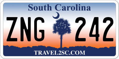 SC license plate ZNG242