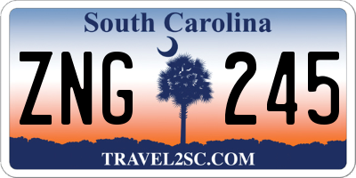 SC license plate ZNG245