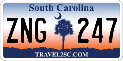 SC license plate ZNG247