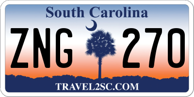 SC license plate ZNG270