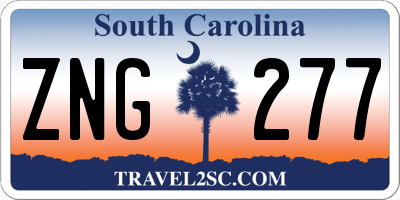 SC license plate ZNG277