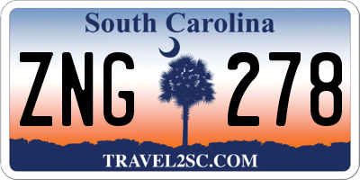 SC license plate ZNG278