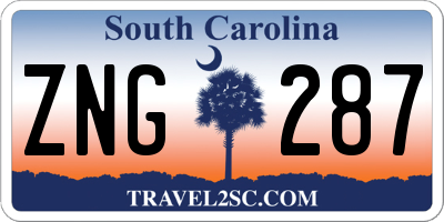 SC license plate ZNG287